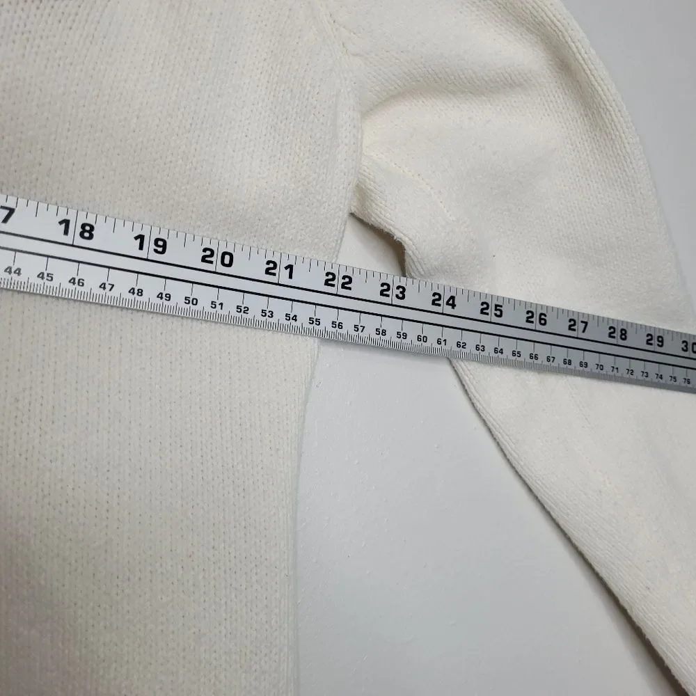Tommy Hilfiger Cream Knit Crest Old Money Academia School Cardigan Size Xl
